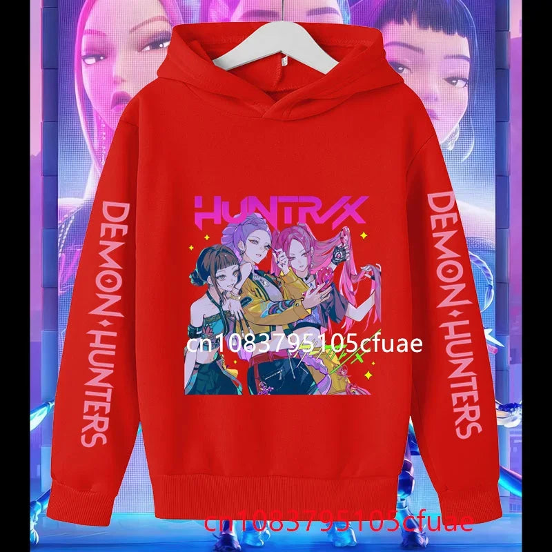 K-pop demon hunter long sleeved jacket Saja children's printed fashionable pullover children's jacket