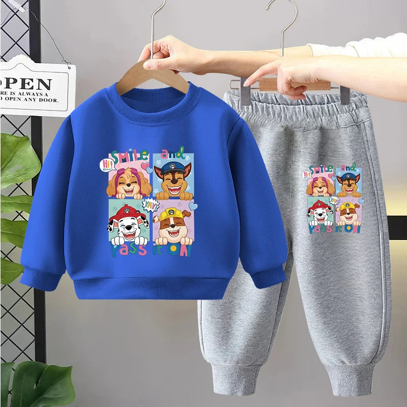 PAW Patrol Children's Sets Anime Printed Boys Girls Pullover and Long Pants Two Piece Set Autumn Kids Casual Thin Tracksuit