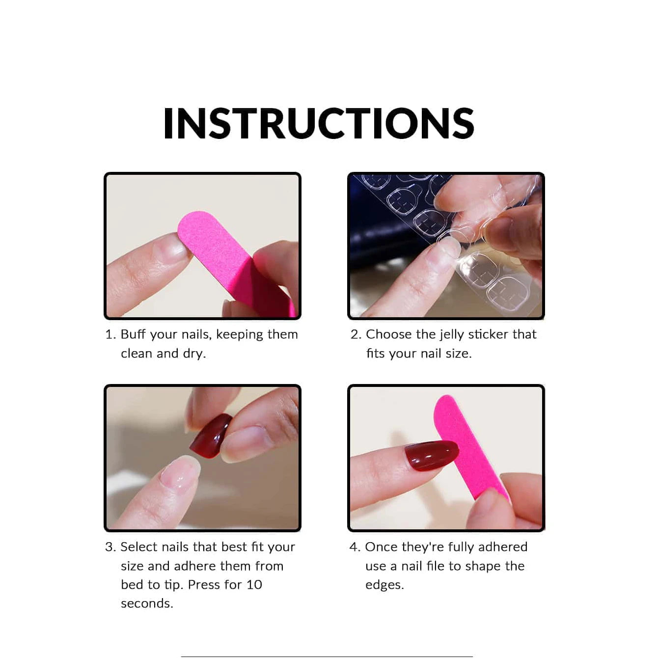 24 PCs Medium-sized Almond French Simple Solid Fake Nails Nails with 1 Jelly Gel and 1 Nail File