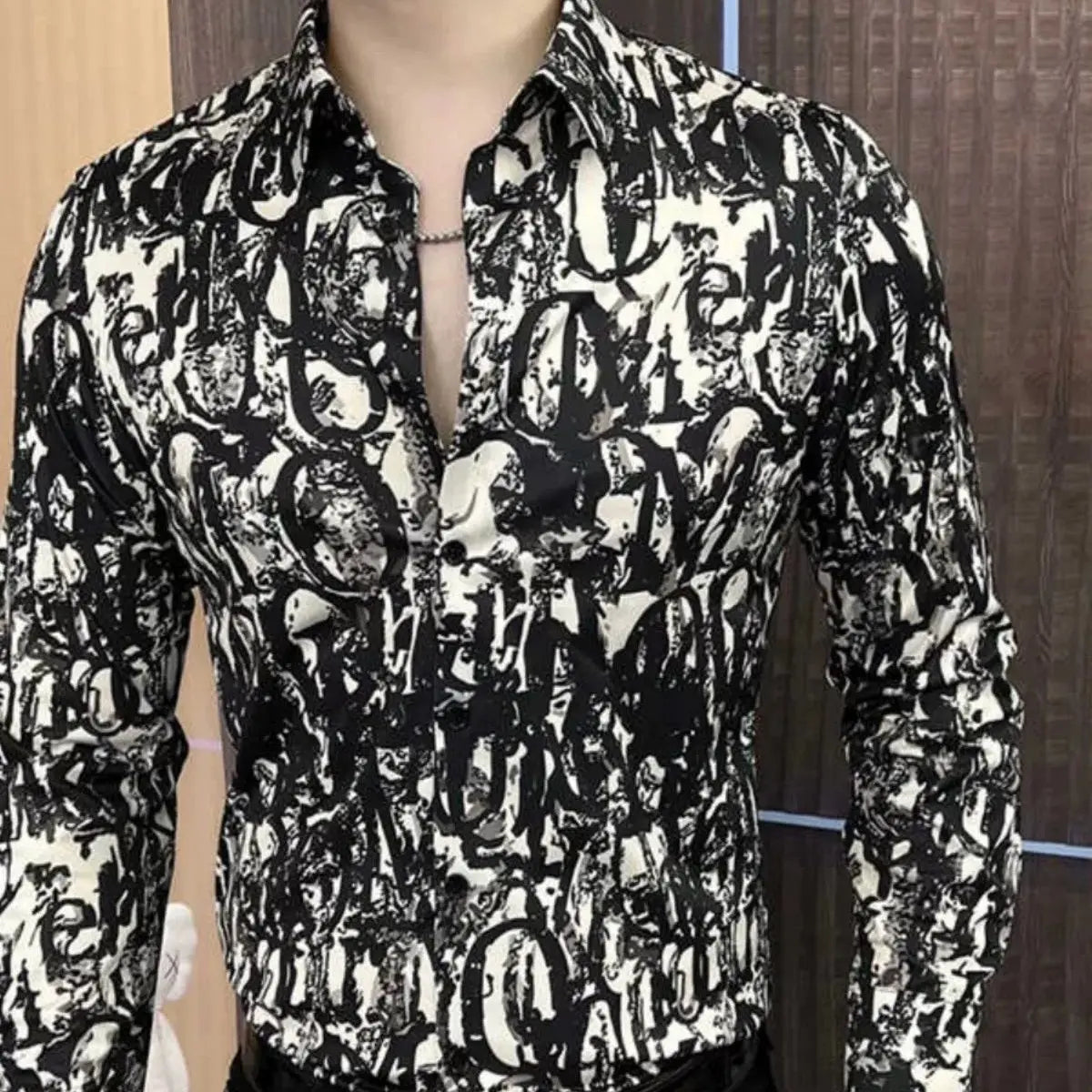 Trendy Casual Print Long Sleeve Shirt Stylish MenS Shirt