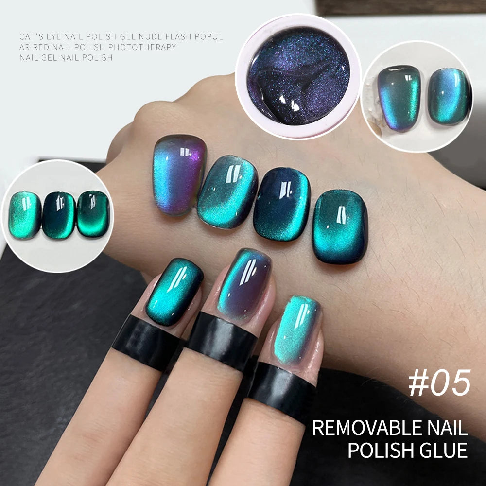 6ml Cat Eye Gel Nail Polish Shiny Magnetic Gel Semi Permanent Soak Off UV Gel Glitter Manicure Crystal Starry Nail Gel Varnish *