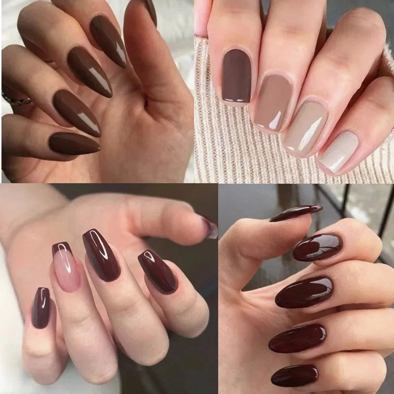 10PCS Coffee Color Gel Nail Polish Set Brown Earth Semi Permanent UV Gel Chocolate Autumn Winter Soak Off Nail Art Gel Varnish