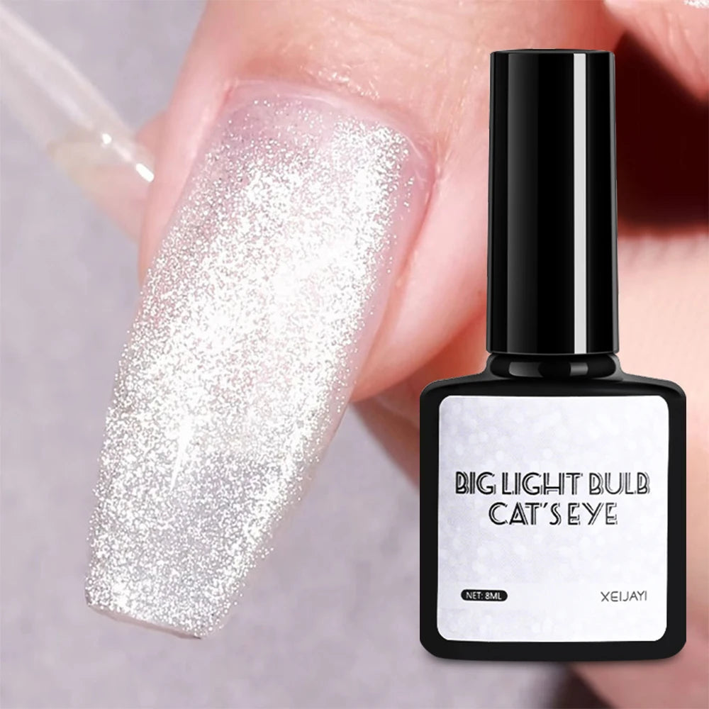 6ml Cat Eye Gel Nail Polish Shiny Magnetic Gel Semi Permanent Soak Off UV Gel Glitter Manicure Crystal Starry Nail Gel Varnish *