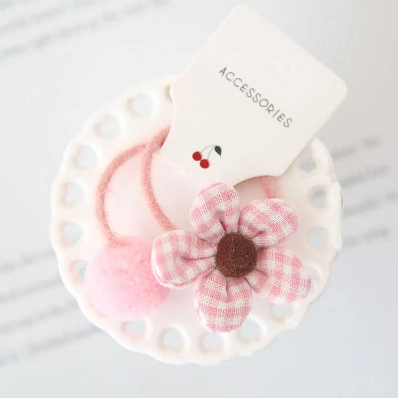 2Pcs Cute Princess Headwear Elastic Headband Children Ropes Baby Girls Bowknot Rubber Hair Band for Kids Headdress Accessories