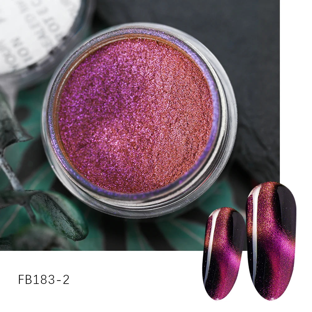 53 Jars 3D Cat Eye Effect Magnet Nail Powder Shiny Sparkly Mirror Nail Glitter Dust UV Gel Polish Chrome DIY Nail Art Pigment #F