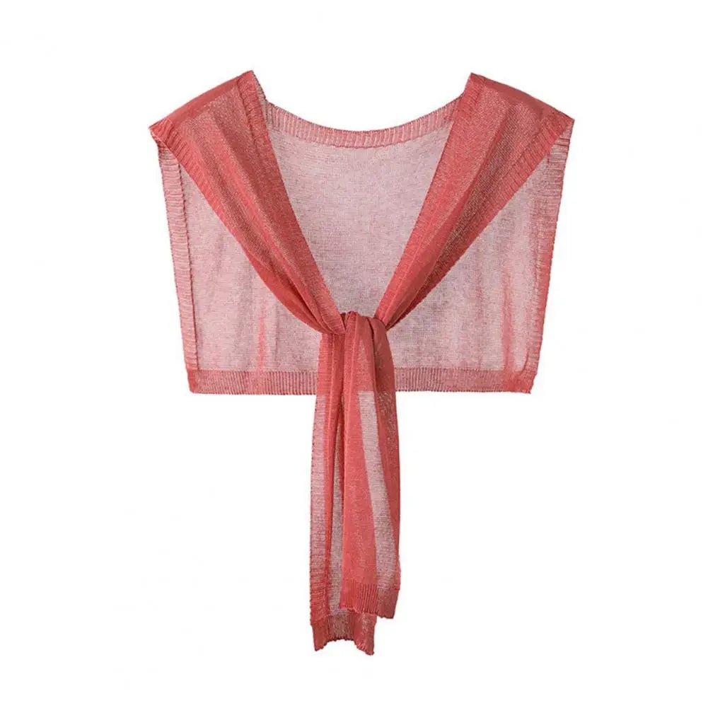 Temperament Skin-Touching Versatile Summer Lady Knitted Thin Shoulder Shawl Fake Lapel Costume Accessories