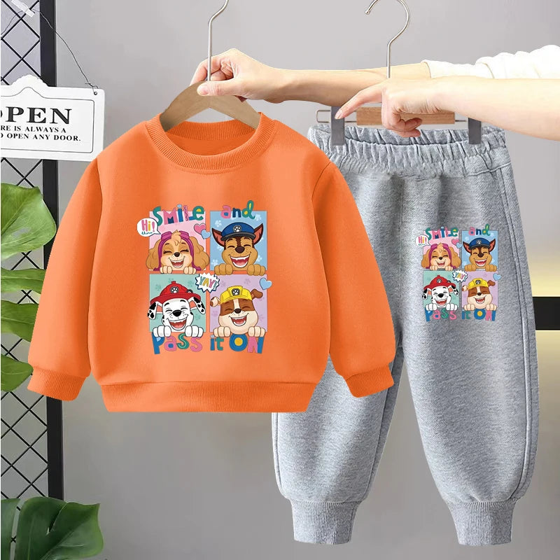 PAW Patrol Children's Sets Anime Printed Boys Girls Pullover and Long Pants Two Piece Set Autumn Kids Casual Thin Tracksuit