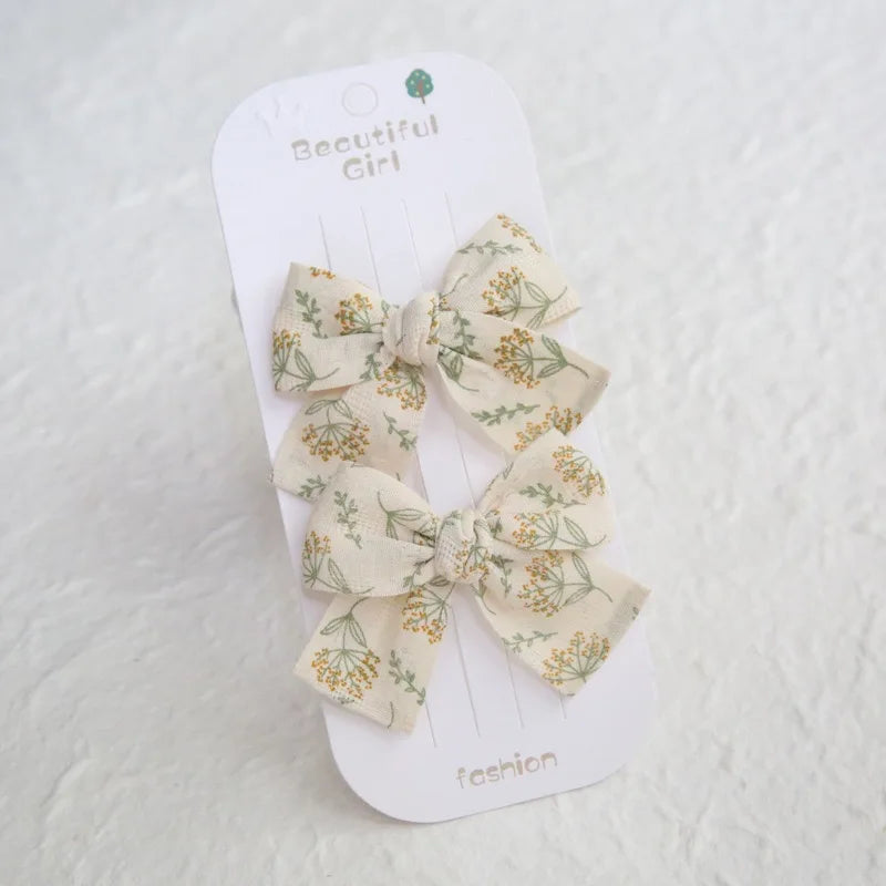 Elegant Bows hair clip, Lovely Children's Headwear, Cute Baby Hair Accessories, Trendy Full Coverage Fabric Hairpin for Girls