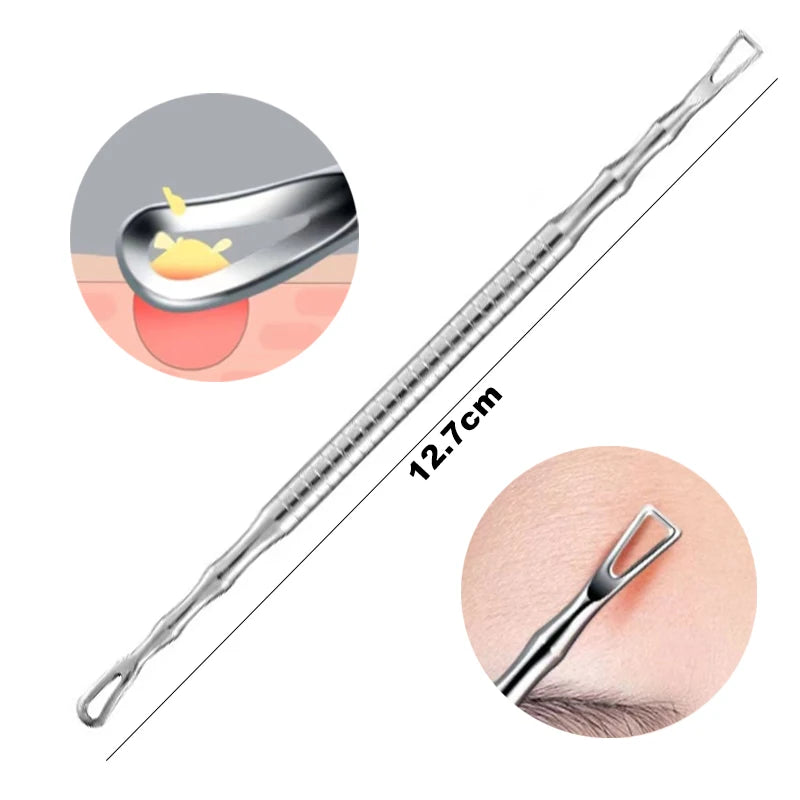 1/2/3pcs German Ultra-fine Cell Pimples Blackhead Whitehead Clip Beauty Face Salon Special Remove Acne Fat Particles Needle Tool