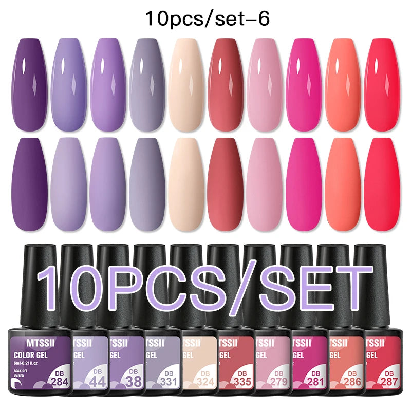 10PCS Coffee Color Gel Nail Polish Set Brown Earth Semi Permanent UV Gel Chocolate Autumn Winter Soak Off Nail Art Gel Varnish