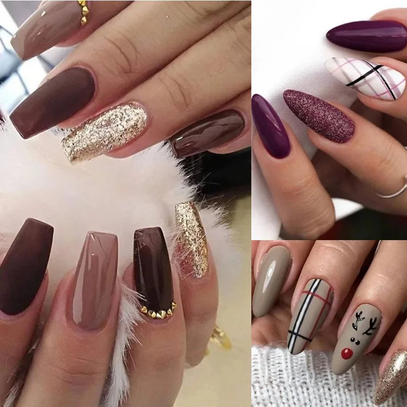 10PCS Coffee Color Gel Nail Polish Set Brown Earth Semi Permanent UV Gel Chocolate Autumn Winter Soak Off Nail Art Gel Varnish