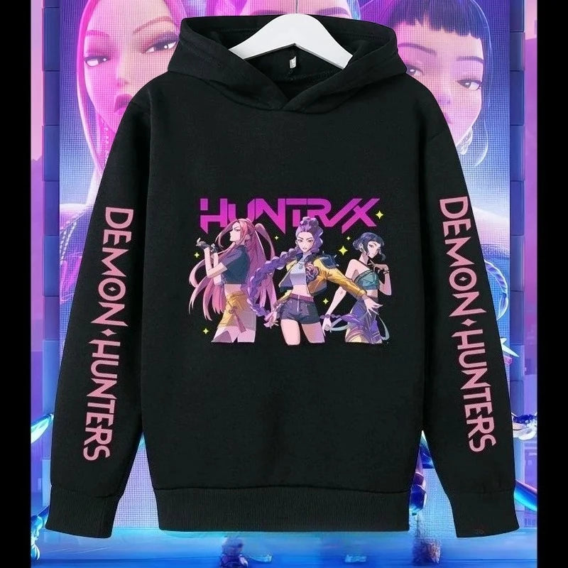 K-pop demon hunter long sleeved jacket Saja children's printed fashionable pullover children's jacket