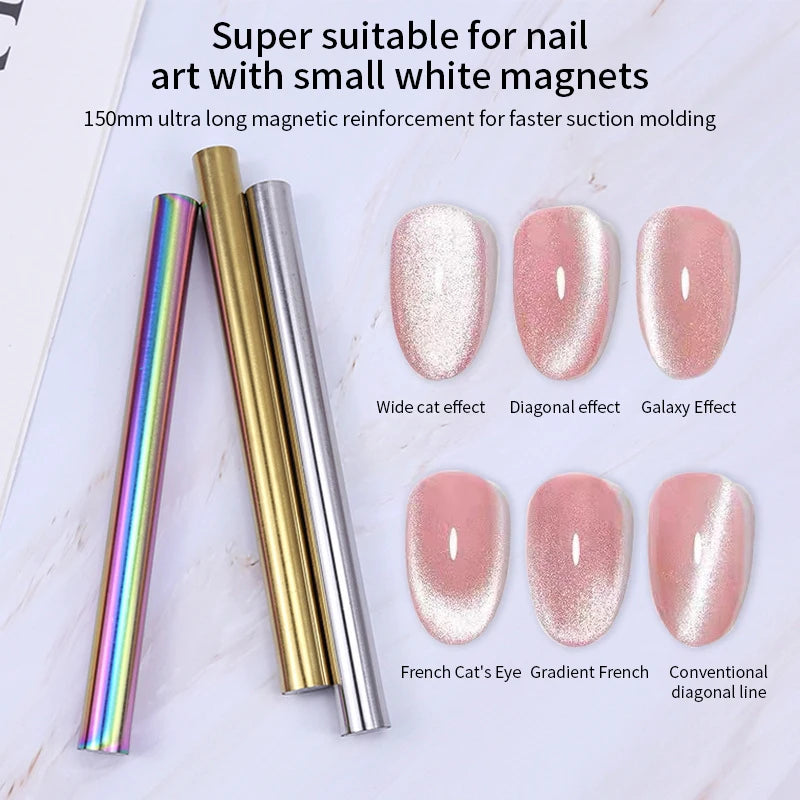 1PC Cat Eye Nail Magnetic Stick Cylindrical Magnet for Cat Eye UV Gel Polish Snowlight Glitter Effect Tools Manicure Design Tool