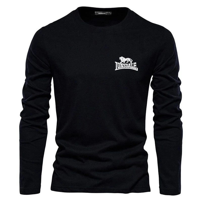 Simplicity Solid Color Men's T Shirts Fashion Cotton Long Sleeve Top Casual O-neck Loose Tee  Autumn Fitness Run Sports Pullover