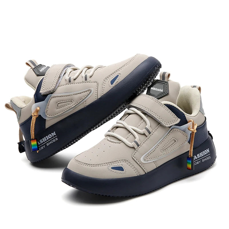 New Leather Kids Running Shoes Fashion Children  Casual Walking Student Tennis Sneakers Non Slip