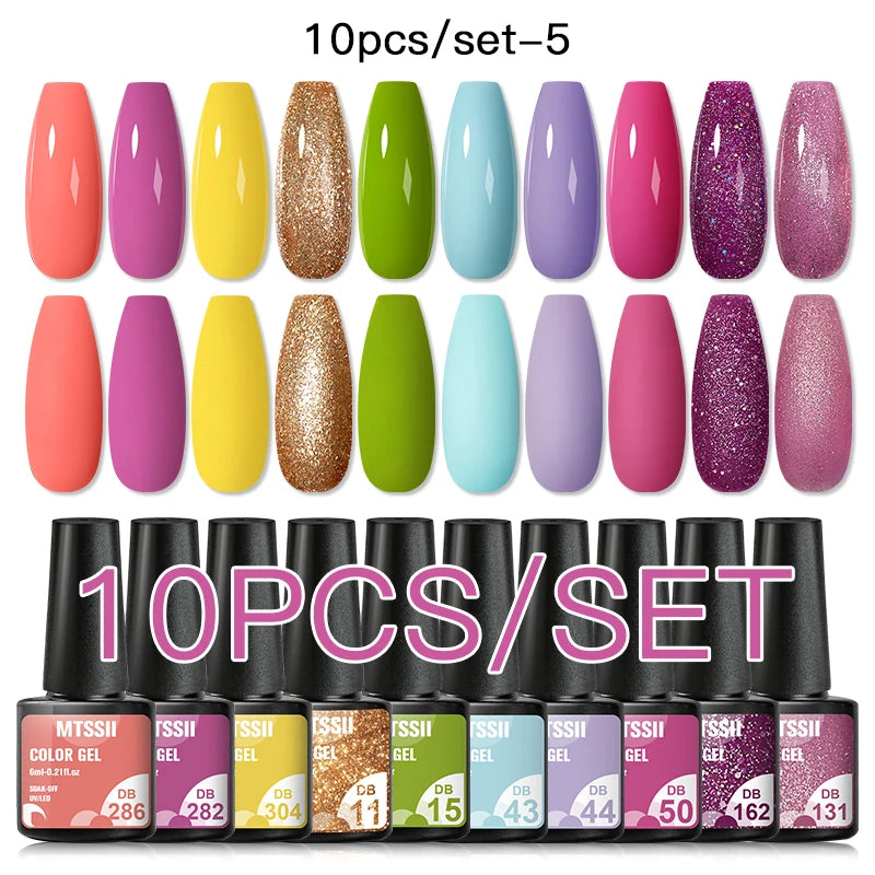 10PCS Coffee Color Gel Nail Polish Set Brown Earth Semi Permanent UV Gel Chocolate Autumn Winter Soak Off Nail Art Gel Varnish