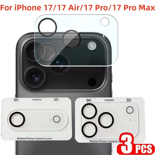 3PCS Camera Lens Protector Glass for iPhone 17/16/15/14 Pro Max – Scratch Resistant, HD Clear