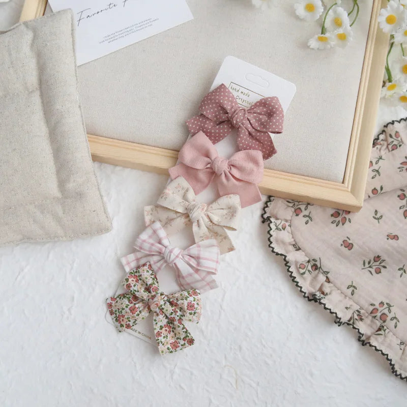 Elegant Bows hair clip, Lovely Children's Headwear, Cute Baby Hair Accessories, Trendy Full Coverage Fabric Hairpin for Girls