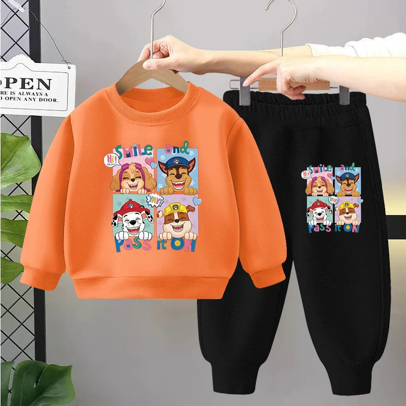 PAW Patrol Children's Sets Anime Printed Boys Girls Pullover and Long Pants Two Piece Set Autumn Kids Casual Thin Tracksuit