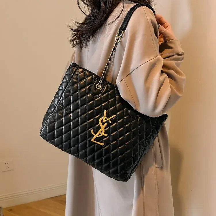 Trendy 2025 Women's Chain Rhombus Bag - High - End Fragrant Tote with Large Capacity for Daily & Diapers