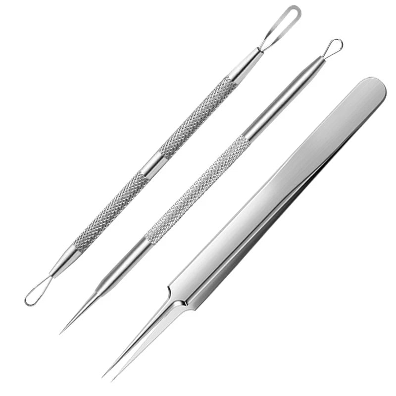1/2/3pcs German Ultra-fine Cell Pimples Blackhead Whitehead Clip Beauty Face Salon Special Remove Acne Fat Particles Needle Tool