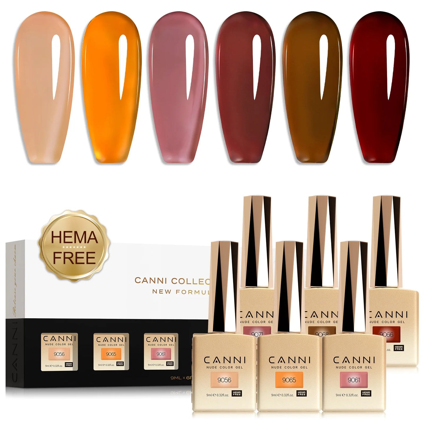 CANNI Hema Free Nail Gel Polish Thanks Giving Gift Christmas Red Color Collection Semi Permanent 9ml French Nail Gorgeous Color
