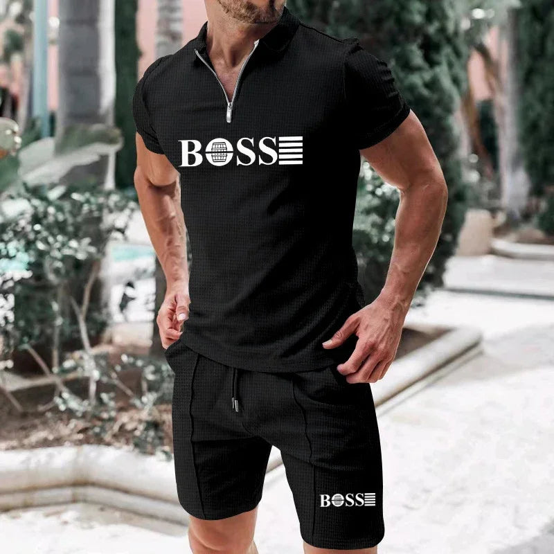 The new series of European and American men's summer POLO shirts, short-sleeved sets and sportswear feature comfortable and brea