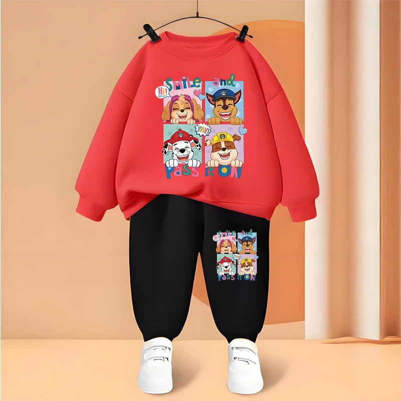 PAW Patrol Children's Sets Anime Printed Boys Girls Pullover and Long Pants Two Piece Set Autumn Kids Casual Thin Tracksuit