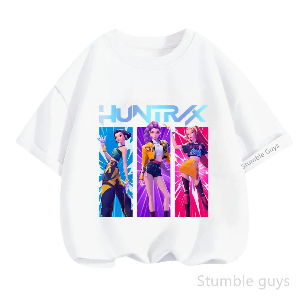 Kids Purple Zipper Hoodies Spring Autumn Kpop Demon Hunters Sweatshirt For Spring Picnic & Autumn Walk