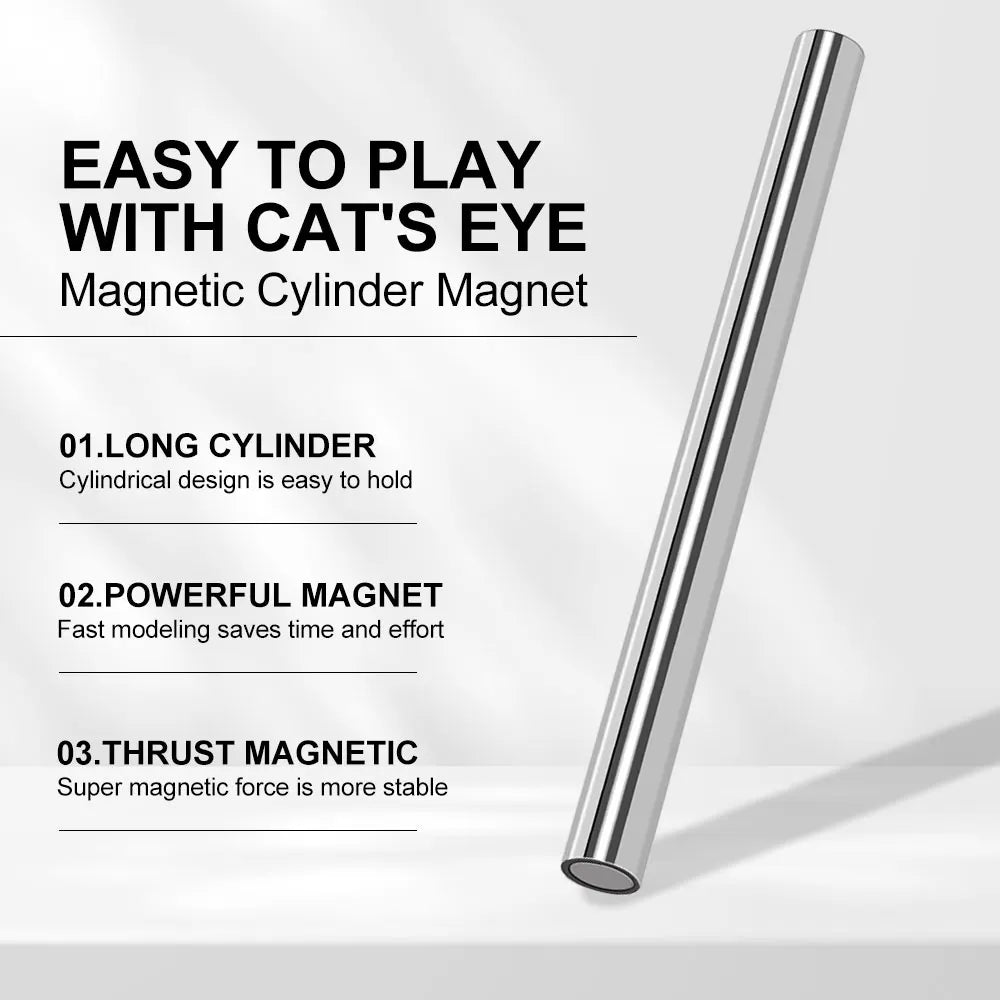 Cat's Eye Gel Nail Polish Magnetic Stick Cylindrical Strong Nail Magnet for Cat Eye UV Gel Polish Magic Nails Art Design Tool