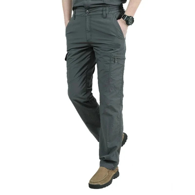 Quick Dry Casual Pants Men Summer Outdoors Style Trousers Men's Tactical Cargo Pants Male lightweight Waterproof Trousers