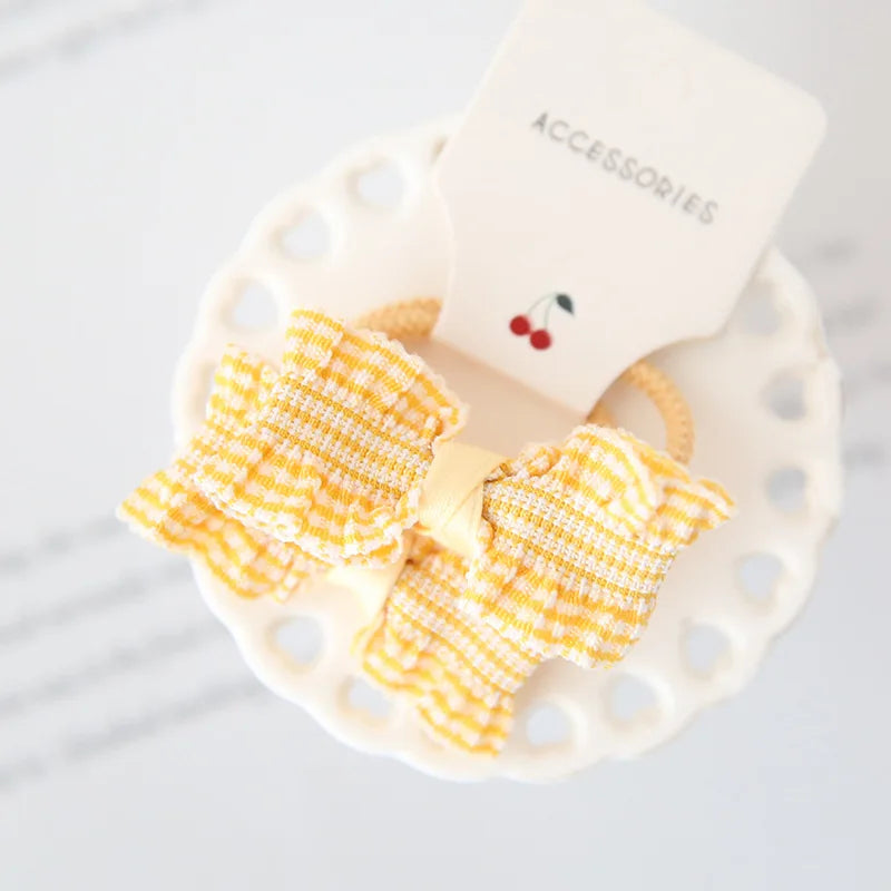 2Pcs Cute Princess Headwear Elastic Headband Children Ropes Baby Girls Bowknot Rubber Hair Band for Kids Headdress Accessories