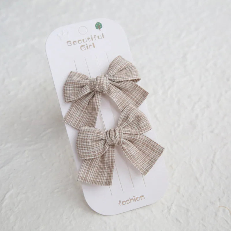 Elegant Bows hair clip, Lovely Children's Headwear, Cute Baby Hair Accessories, Trendy Full Coverage Fabric Hairpin for Girls