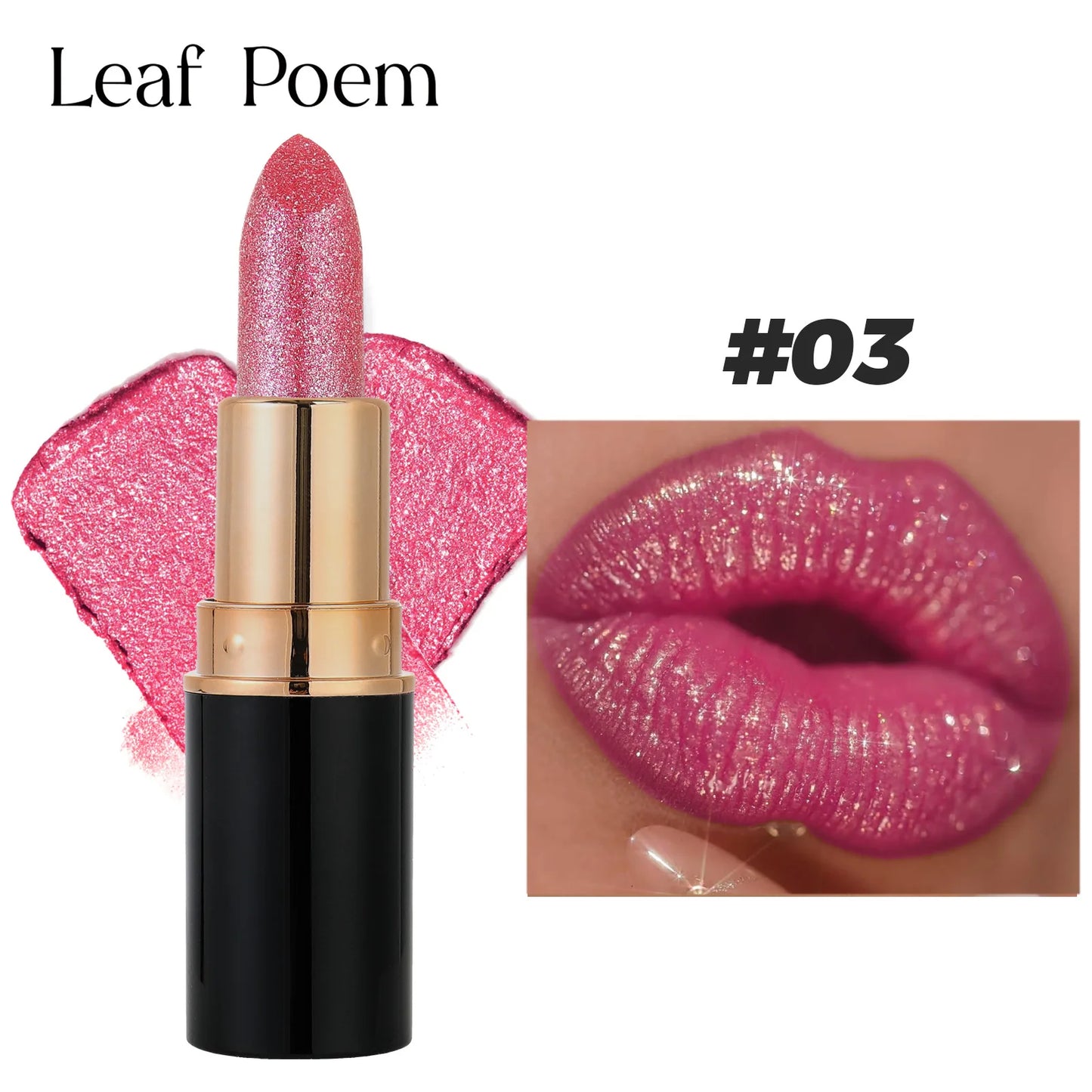 Metallic Glitter Lipstick Dazzling Moisturizing Velvety Sexy Red Lip Gloss Waterproof Matte Diamond Pearlescent Lip Tint Balm