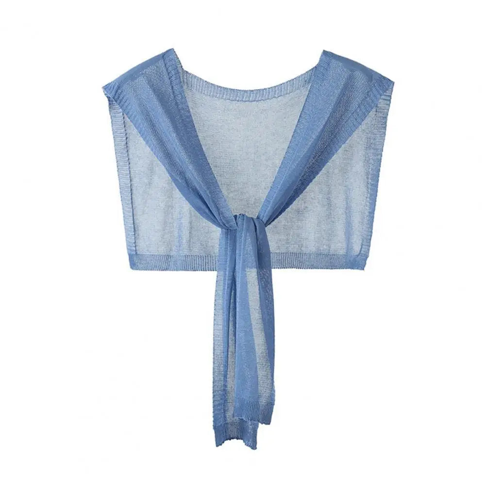Temperament Skin-Touching Versatile Summer Lady Knitted Thin Shoulder Shawl Fake Lapel Costume Accessories