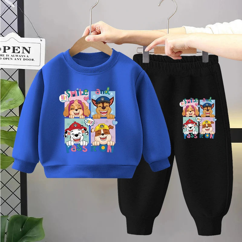 PAW Patrol Children's Sets Anime Printed Boys Girls Pullover and Long Pants Two Piece Set Autumn Kids Casual Thin Tracksuit