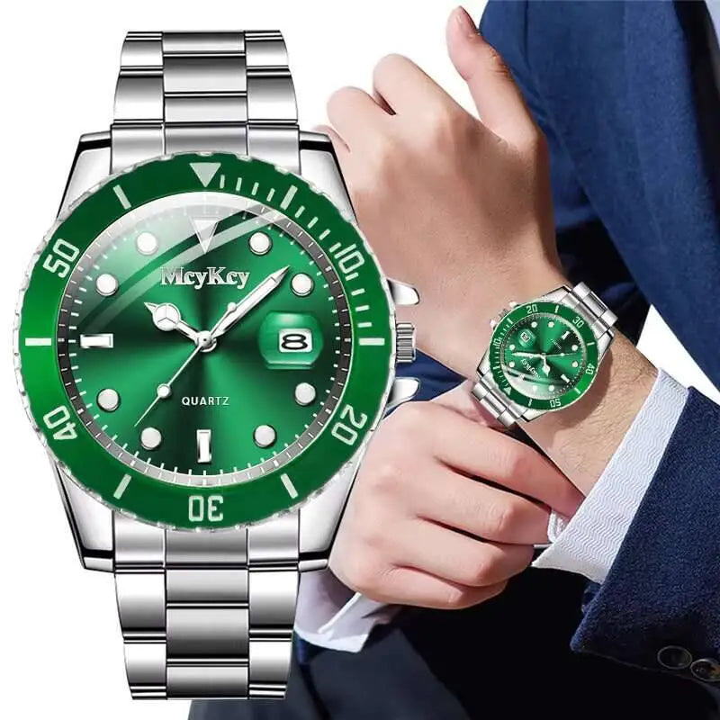Fashion Men Calendar Quartz Watch Luxury Large Dial Man's Business Watches Reloj Hombre
