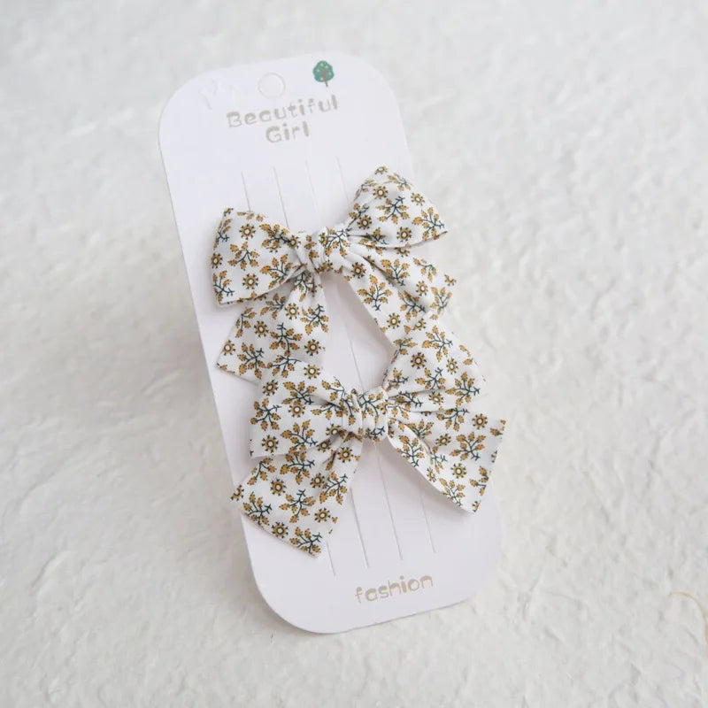 Elegant Bows hair clip, Lovely Children's Headwear, Cute Baby Hair Accessories, Trendy Full Coverage Fabric Hairpin for Girls