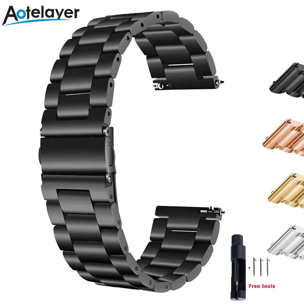 18mm 20mm 22mm 24mm Quick Release Solid Stainless Steel Watch Strap for Universal Watch Band Bracelet Accessories with Tool