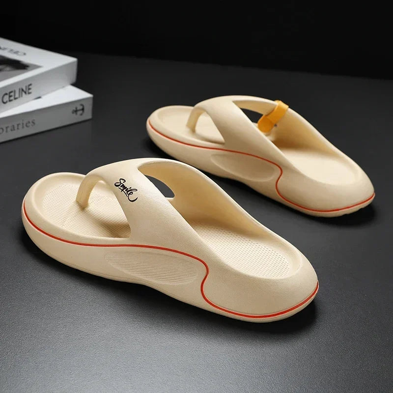 Summer Men Flip Flops Soft Sole EVA Beach Slippers for Men Outdoor Platform Casual Shoes Home Non-slip Bathroom Slides Shoes