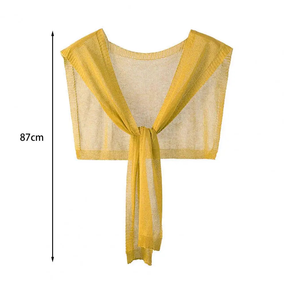 Temperament Skin-Touching Versatile Summer Lady Knitted Thin Shoulder Shawl Fake Lapel Costume Accessories