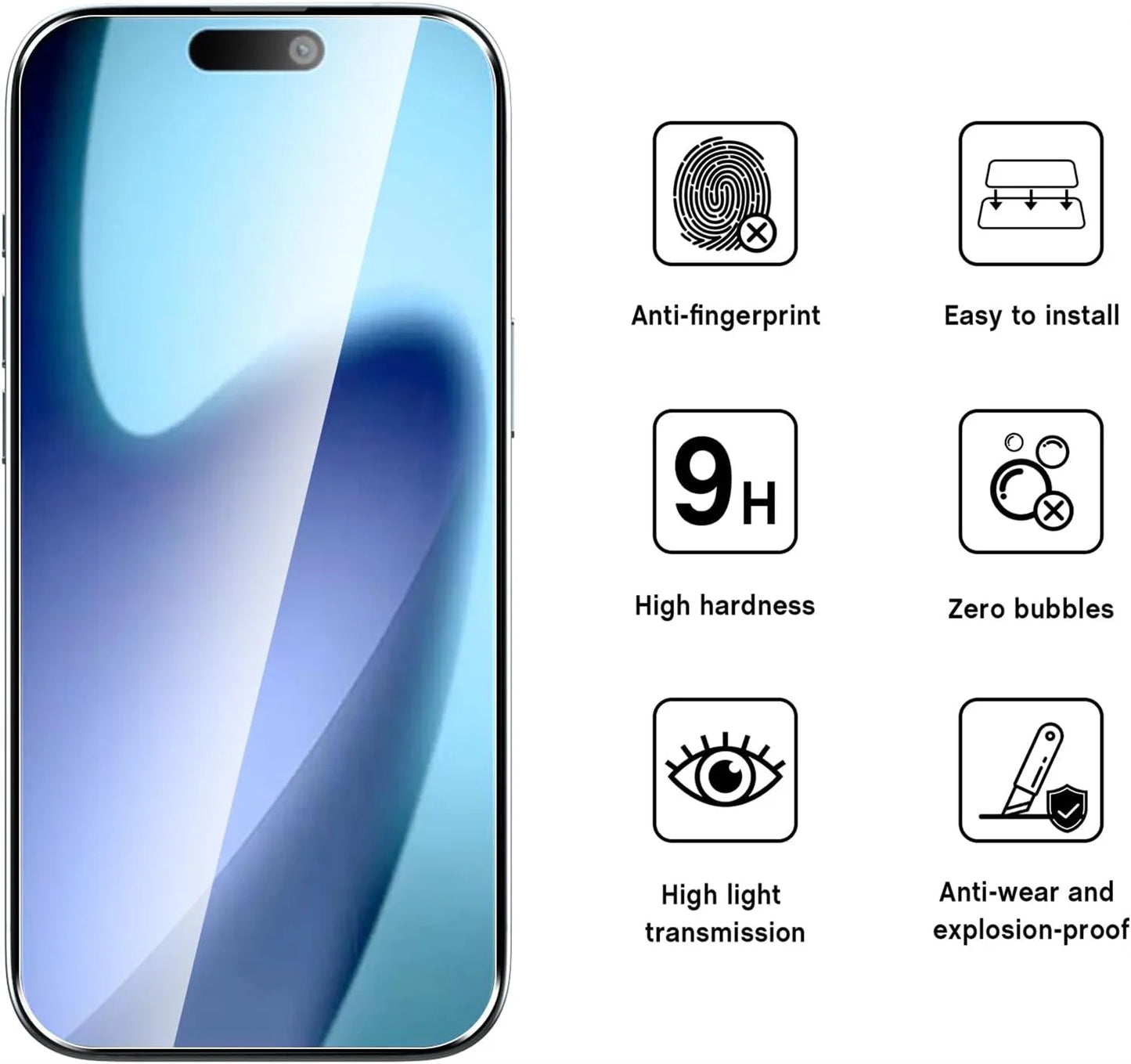 4pcs Protective Glass On For iPhone 17 16 15 14 13 12 11 Pro XR X XS Max Screen Protector For iPhone 17Air SE 12 13 Mini Glass
