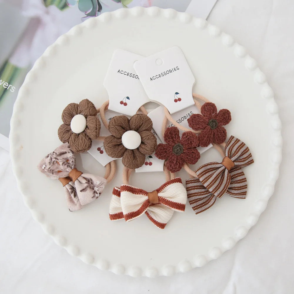 10Pcs Headbands with Colorful Flowers & Bows Soft Polyester Hairbands Perfect for Casual Wear Playful Design Hair Accessories