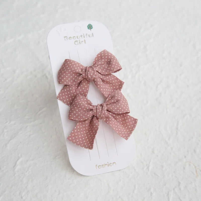 Elegant Bows hair clip, Lovely Children's Headwear, Cute Baby Hair Accessories, Trendy Full Coverage Fabric Hairpin for Girls