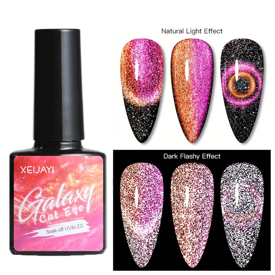 6ml Cat Eye Gel Nail Polish Shiny Magnetic Gel Semi Permanent Soak Off UV Gel Glitter Manicure Crystal Starry Nail Gel Varnish *