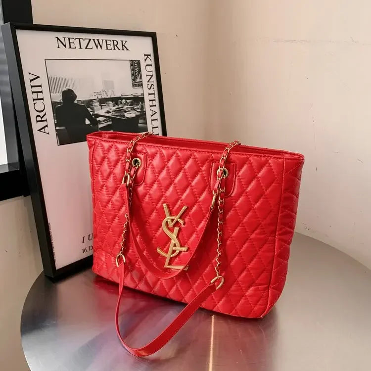 Trendy 2025 Women's Chain Rhombus Bag - High - End Fragrant Tote with Large Capacity for Daily & Diapers