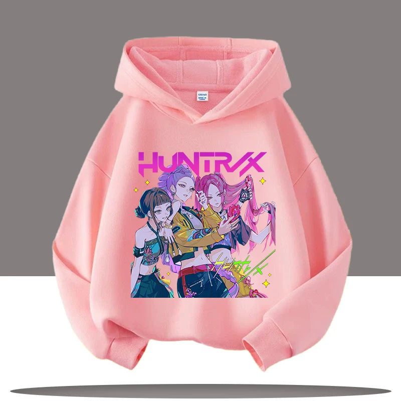 Autumn Demon Hunters Print Kids Hoodies Girls Fashion Long Sleeve Outerwear Hooded Coat for Children's Fashion Pullover Boy Tops