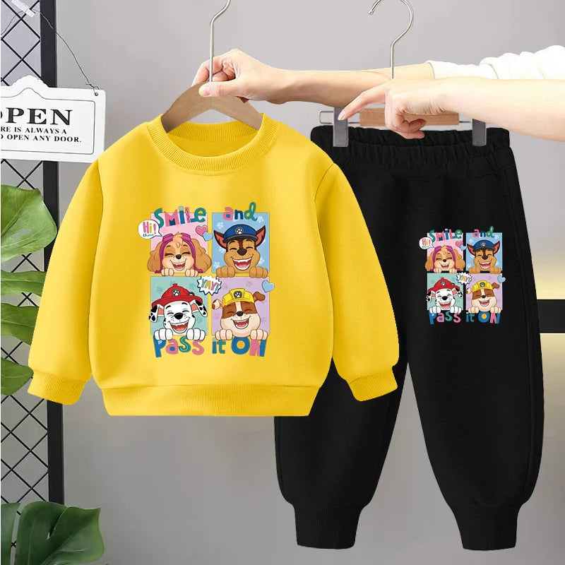 PAW Patrol Children's Sets Anime Printed Boys Girls Pullover and Long Pants Two Piece Set Autumn Kids Casual Thin Tracksuit