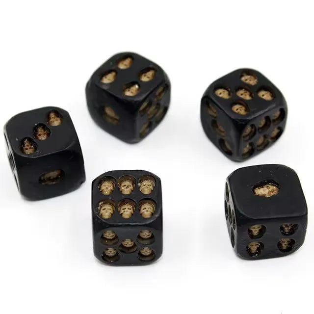 Creative 5pcs 18mm Skull Dice Gold Resin Statue Halloween Board Game Dice Office Desk Decor Toy Halloween Party Decoration