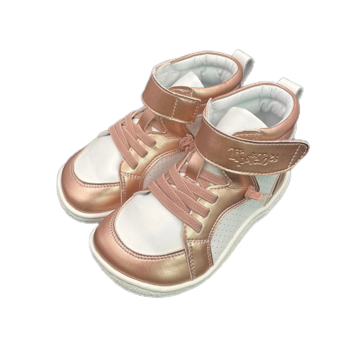 Tipsietoes Autumn Spring Genuine Leather Boots For Girls Boys Kids Barefoot Sneaker Leather Linning Light Weight Elastic Strape